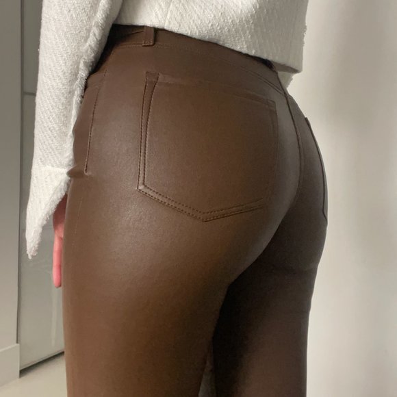 J Brand Leather Brown Skinny Legged Pants - Picture 3 of 5